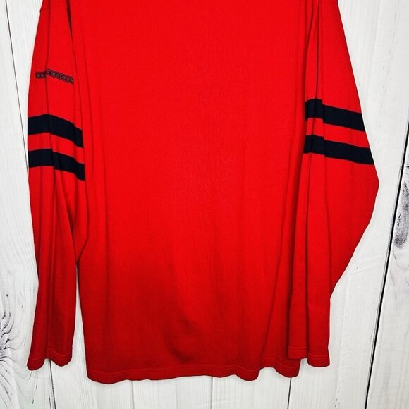 Vintage Chaps Ralph Lauren Ribbed Pullover Sweater Top Sz XXL V-Neck Red Cotton - Picture 3 of 8